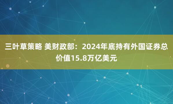 三叶草策略 美财政部：2024年底持有外国证券总价值15.8万亿美元